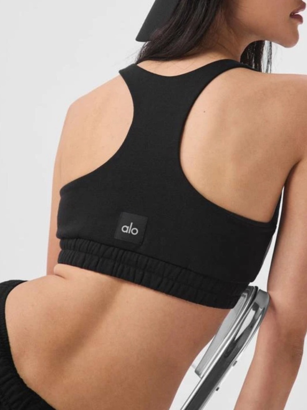 Alo Black scoop neck Racerback Sports Bra M